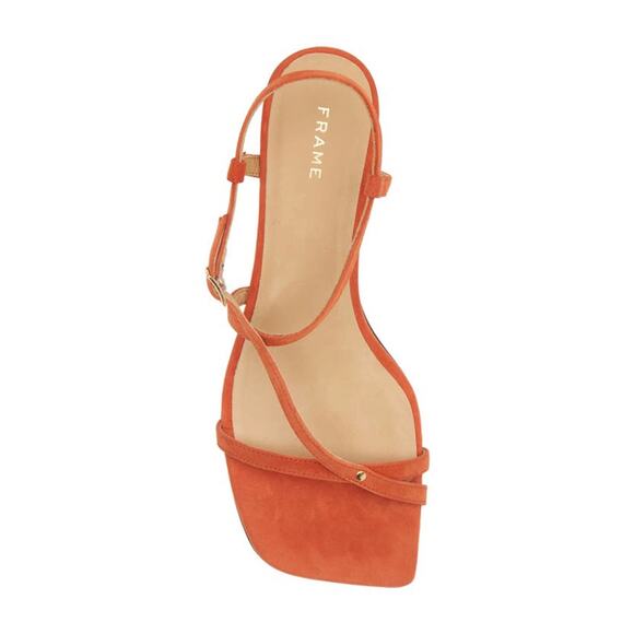 FRAME orange Le Braxton Strappy suede summer Sandal (Women) sz 37 - Picture 2 of 9